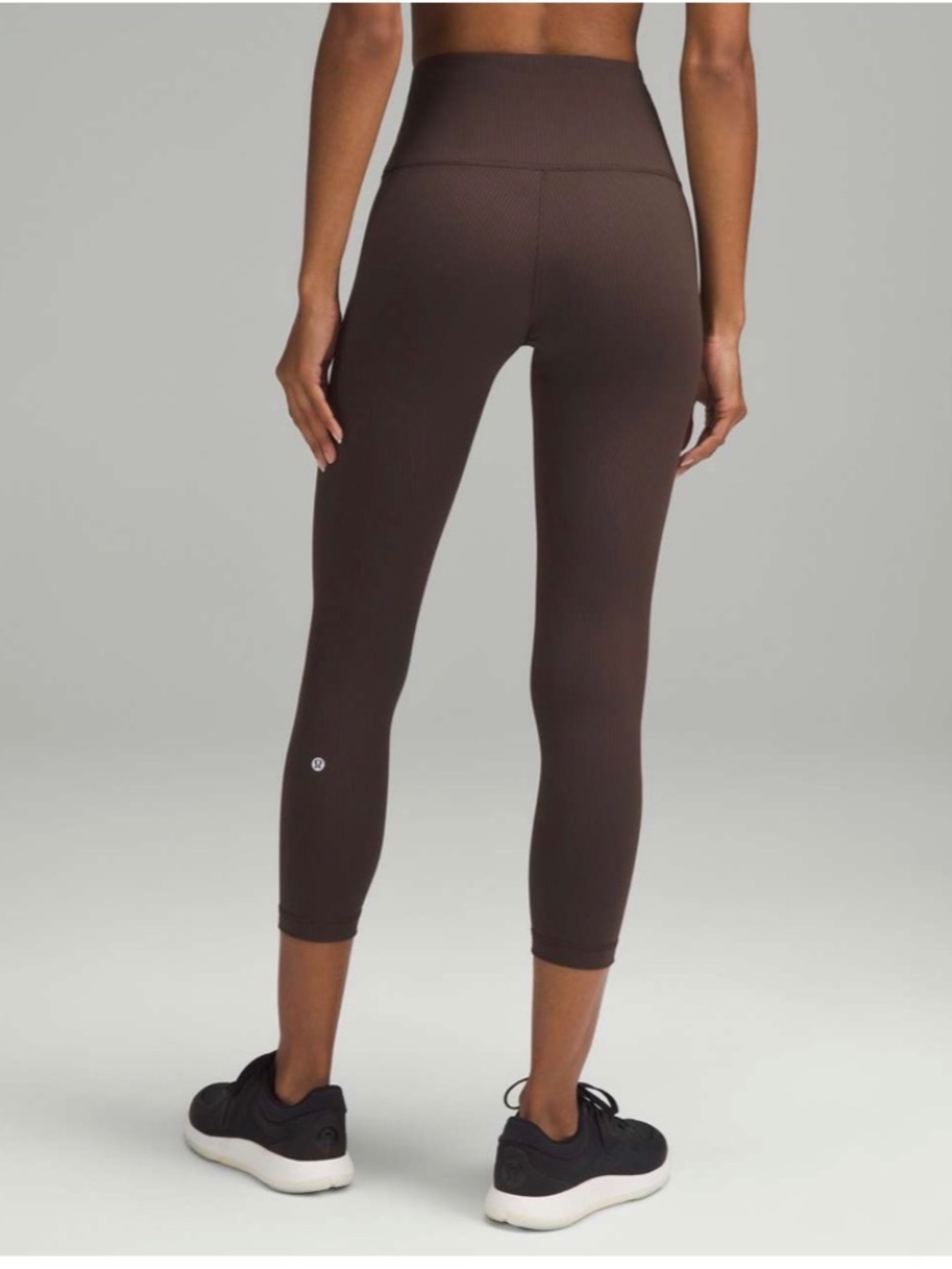 Lululemon Wunder Train Ribbed High Rise crop 23 inches Espresso - Picture 6 of 7